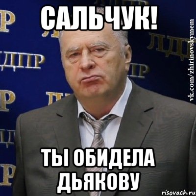 сальчук! ты обидела дьякову, Мем Хватит это терпеть (Жириновский)