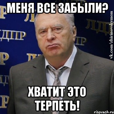 меня все забыли? хватит это терпеть!, Мем Хватит это терпеть (Жириновский)