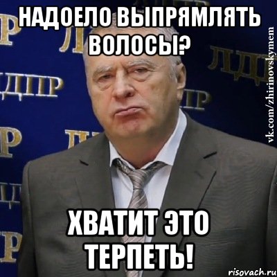 надоело выпрямлять волосы? хватит это терпеть!, Мем Хватит это терпеть (Жириновский)