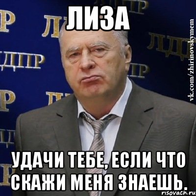 лиза удачи тебе, если что скажи меня знаешь., Мем Хватит это терпеть (Жириновский)