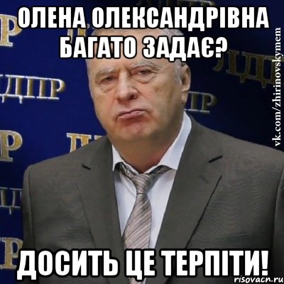 олена олександрівна багато задає? досить це терпіти!, Мем Хватит это терпеть (Жириновский)