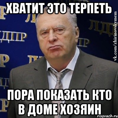 хватит это терпеть пора показать кто в доме хозяин, Мем Хватит это терпеть (Жириновский)