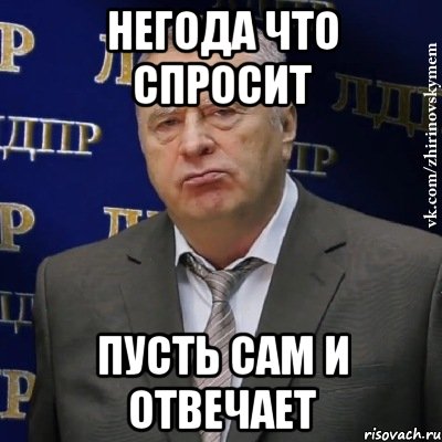 негода что спросит пусть сам и отвечает, Мем Хватит это терпеть (Жириновский)