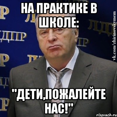 на практике в школе: "дети,пожалейте нас!", Мем Хватит это терпеть (Жириновский)