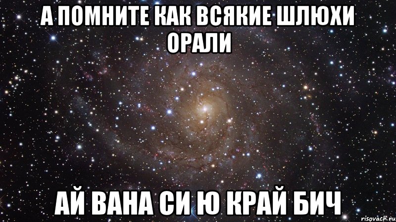 а помните как всякие шлюхи орали ай вана си ю край бич, Мем  Космос (офигенно)