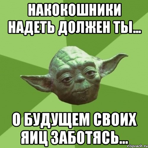 накокошники надеть должен ты... о будущем своих яиц заботясь..., Мем Мастер Йода