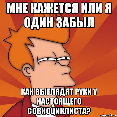 мне кажется или я один забыл как выглядят руки у настоящего совкоциклиста?, Мем Мне кажется или (Фрай Футурама)