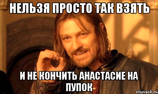 нельзя просто так взять и не кончить анастасие на пупок, Мем Нельзя просто так взять и (Боромир мем)