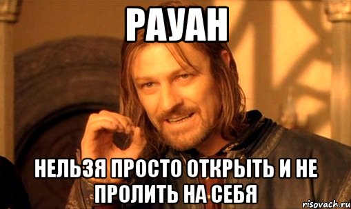 рауан нельзя просто открыть и не пролить на себя, Мем Нельзя просто так взять и (Боромир мем)