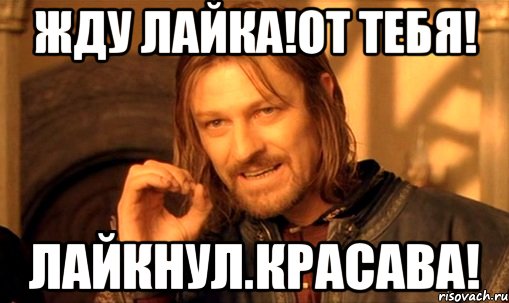 жду лайка!от тебя! лайкнул.красава!, Мем Нельзя просто так взять и (Боромир мем)