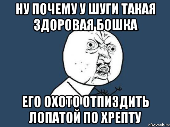 ну почему у шуги такая здоровая бошка его охото отпиздить лопатой по хрепту, Мем Ну почему