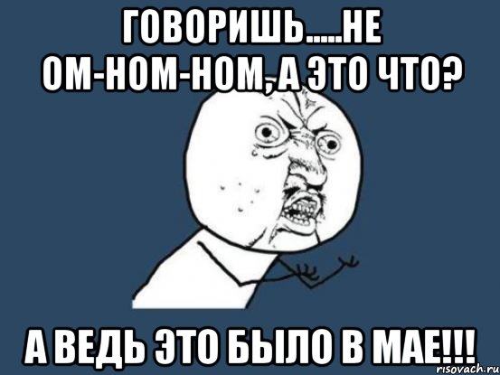 говоришь.....не ом-ном-ном, а это что? а ведь это было в мае!!!, Мем Ну почему