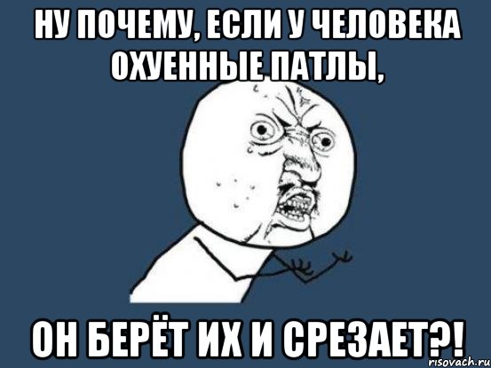 ну почему, если у человека охуенные патлы, он берёт их и срезает?!, Мем Ну почему