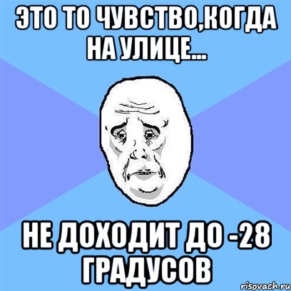 это то чувство,когда на улице... не доходит до -28 градусов, Мем Okay face