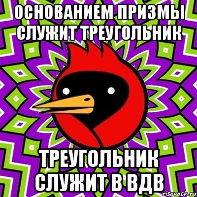 основанием призмы служит треугольник треугольник служит в вдв, Мем Омская птица