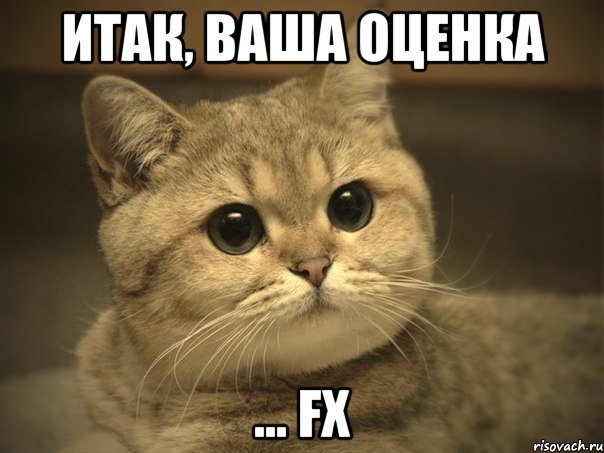 итак, ваша оценка ... fx, Мем Пидрила ебаная котик