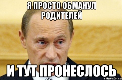 я просто обманул родителей и тут пронеслось, Мем путин