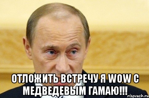  отложить встречу я wow с медведевым гамаю!!!, Мем путин