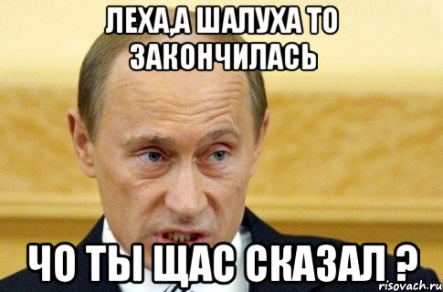 леха,а шалуха то закончилась чо ты щас сказал ?, Мем путин