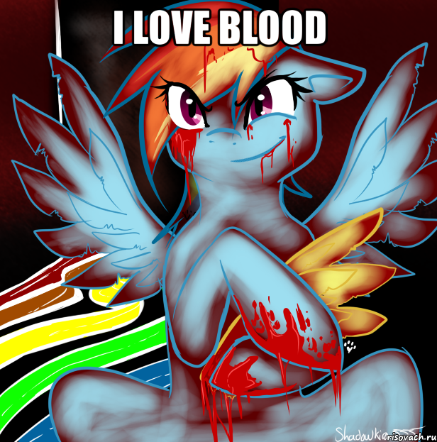 i love blood , Мем RAINBOW FACTORY DASH