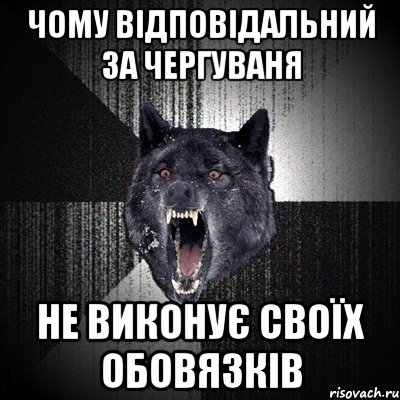 чому відповідальний за чергуваня не виконує своїх обовязків, Мем Сумасшедший волк