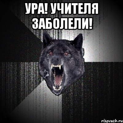 ура! учителя заболели! , Мем Сумасшедший волк