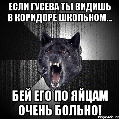 если гусева ты видишь в коридоре школьном... бей его по яйцам очень больно!