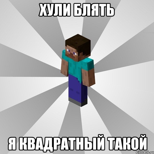 хули блять я квадратный такой, Мем Типичный игрок Minecraft