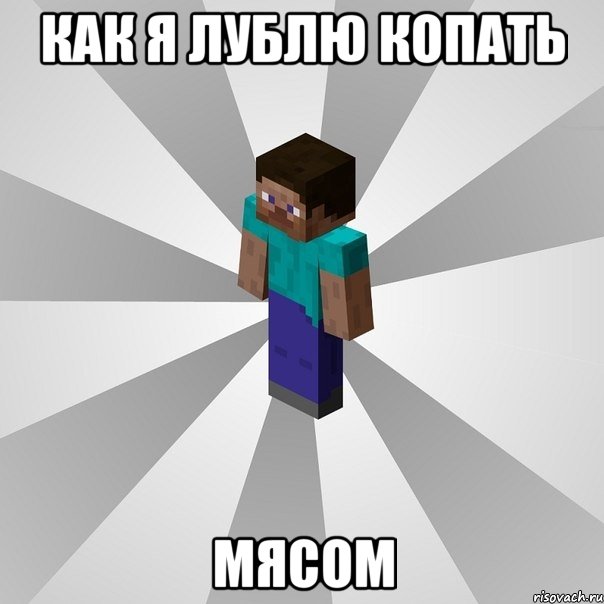 как я лублю копать мясом, Мем Типичный игрок Minecraft