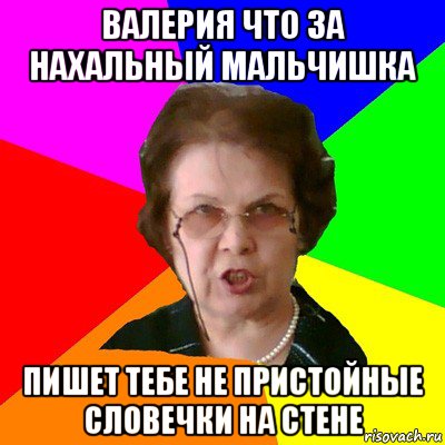 валерия что за нахальный мальчишка пишет тебе не пристойные словечки на стене, Мем Типичная училка