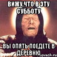 вижу,что в эту субботу вы опять поедете в деревню, Мем Ванга (цвет)