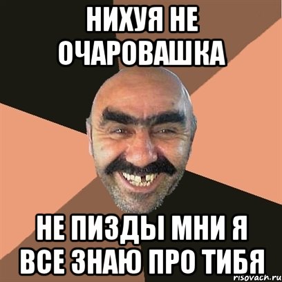 нихуя не очаровашка не пизды мни я все знаю про тибя, Мем Я твой дом труба шатал
