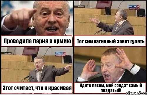 Проводила парня в армию Тот симпатичный зовет гулять Этот считает, что я красивая Идите лесом, мой солдат самый пиздатый!, Комикс жиреновский