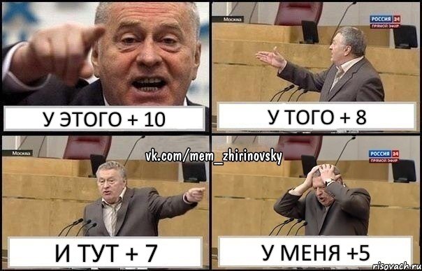 у этого + 10 у того + 8 и тут + 7 у меня +5, Комикс Жирик