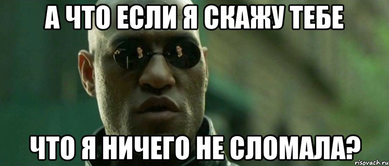 а что если я скажу тебе что я ничего не сломала?, Мем А что если я скажу тебе