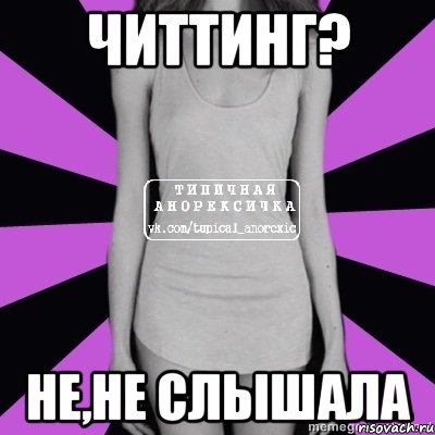 читтинг? не,не слышала, Мем Типичная анорексичка