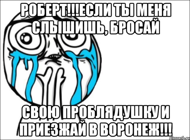 роберт!!!если ты меня слышишь, бросай свою проблядушку и приезжай в воронеж!!!, Мем Это самый