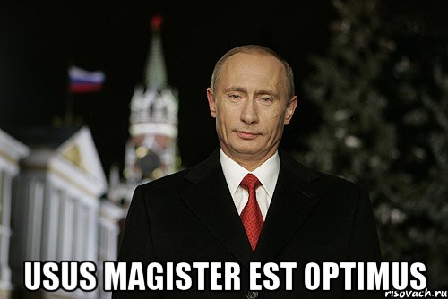  usus magister est optimus, Мем ava