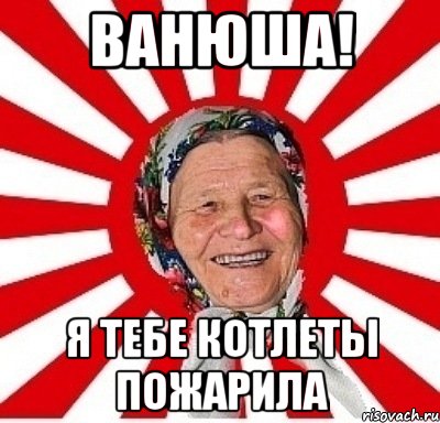 ванюша! я тебе котлеты пожарила, Мем  бабуля