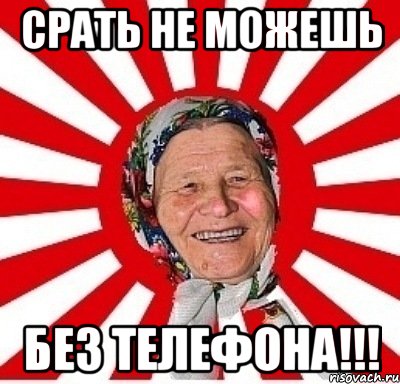 срать не можешь без телефона!!!, Мем  бабуля