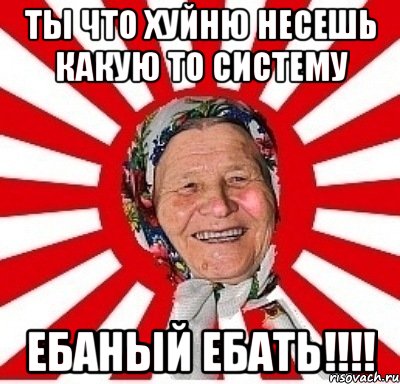 ты что хуйню несешь какую то систему ебаный ебать!!!, Мем  бабуля