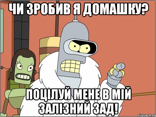 чи зробив я домашку? поцілуй мене в мій залізний зад!, Мем Бендер