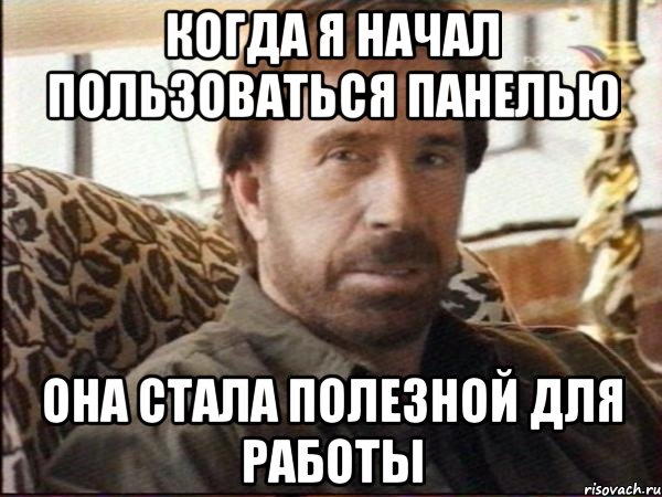 когда я начал пользоваться панелью она стала полезной для работы, Мем чак норрис