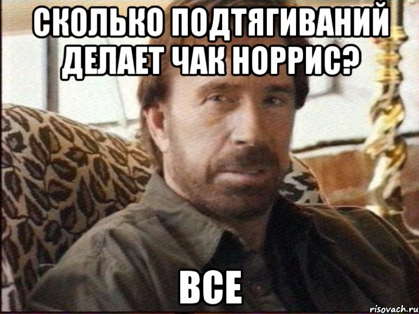 сколько подтягиваний делает чак норрис? все, Мем чак норрис