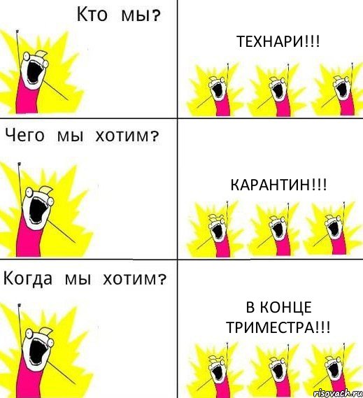 ТЕХНАРИ!!! КАРАНТИН!!! В КОНЦЕ ТРИМЕСТРА!!!, Комикс Что мы хотим