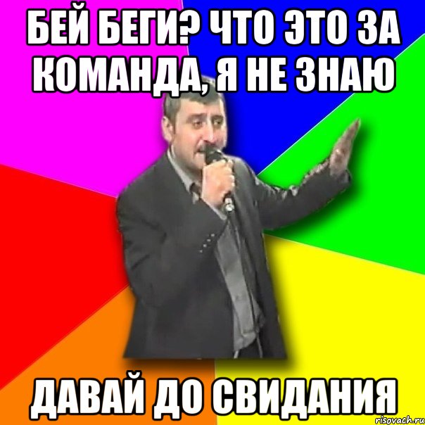 бей беги? что это за команда, я не знаю давай до свидания, Мем Давай досвидания