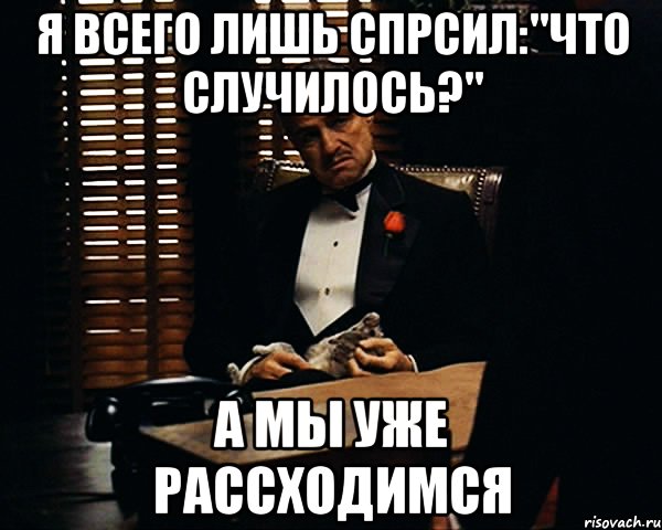 я всего лишь спрсил:"что случилось?" а мы уже рассходимся, Мем Дон Вито Корлеоне