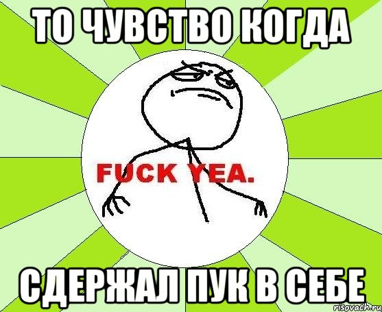 то чувство когда сдержал пук в себе, Мем фак е