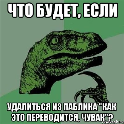 что будет, если удалиться из паблика "как это переводится, чувак"?, Мем Филосораптор