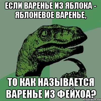 если варенье из яблока - яблоневое варенье, то как называется варенье из фейхоа?, Мем Филосораптор